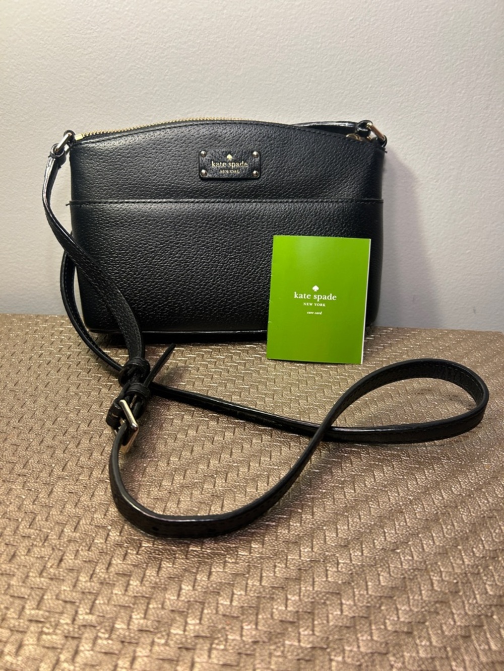 kate spade Black Pebbled Leather Crossbody with Gold Hardware - Picture 3 of 9